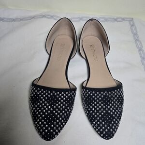 Restricted Black Studded Women's Flats